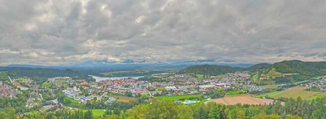 Blick vom Strutzikogel über die Stadt Völkermarkt