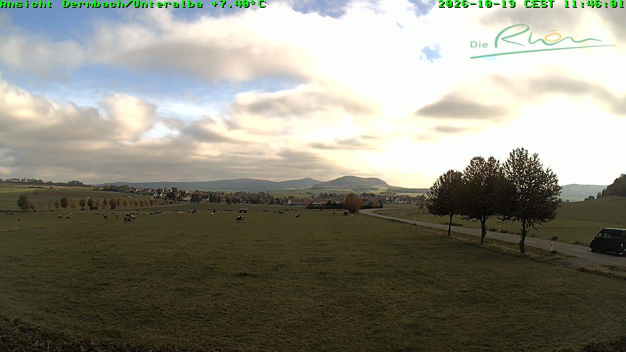Webcam Dermbach / Unteralba, Blickrichtung Blick auf Unteralba, im ...