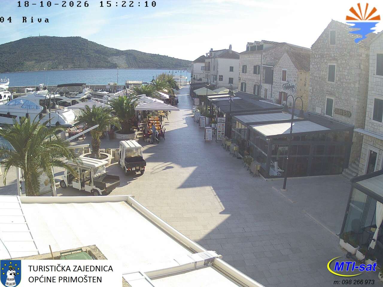 Webová kamera Primosten - Riva, Směr zobrazení Hafen und Riva ...